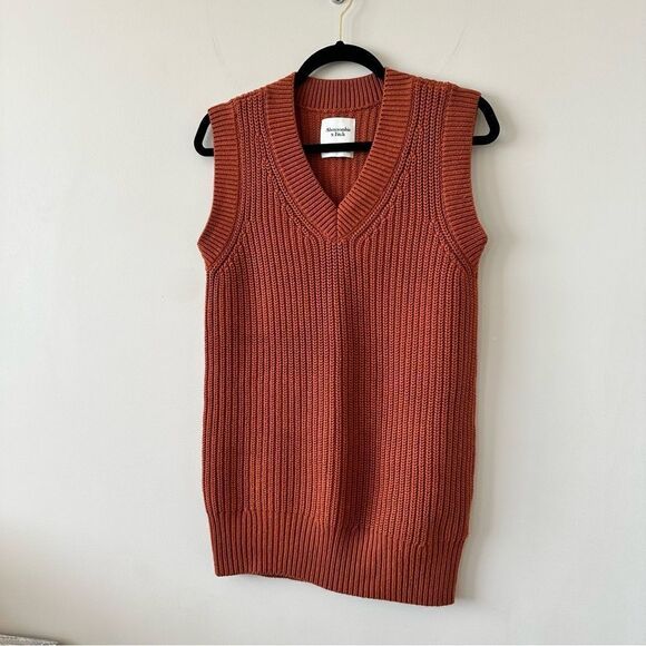 Abercrombie & Fitch Burnt Orange Sweater Mini Vest Dress (Size:XXS) - Picture 4 of 6